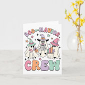 行動アナリストのハロウィーンかわいい幽霊行為 カード (黄色い花)