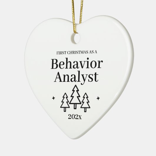 行動アナリストの新しいジョブとしての初めてのクリスマス セラミックオーナメント (左)