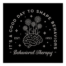 行動セラピーセラピスト引用文レトロブラック ポスター