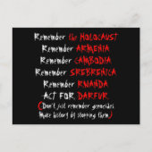 行動主義:ジェノシドを覚えてはいけない… ポストカード (正面)