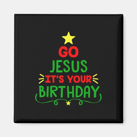 行動揺してくイエスあなたの誕生日クリスマスフー マグネット (正面)
