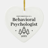 行動的心理学者の新しい仕事のクリスマス セラミックオーナメント (正面)