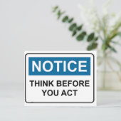 行動考え前の通知 ポストカード (スタンド正面)