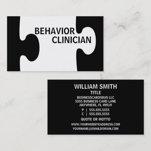 行動臨床医パズル作品 名刺 (正面/裏面)