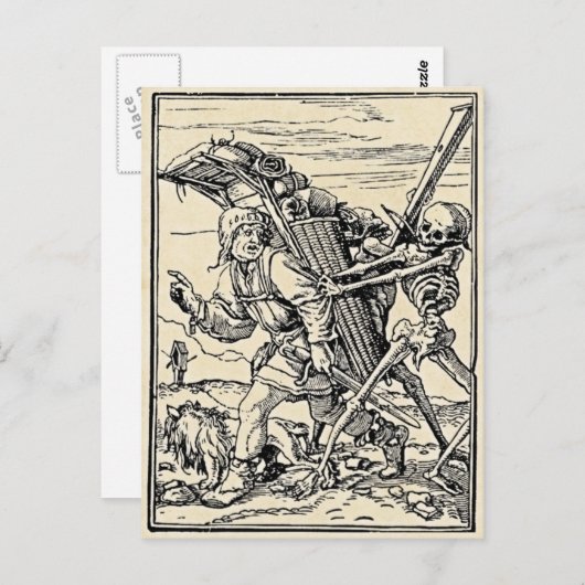 行商人のはがき、死の踊り ポストカード (正面/裏面)