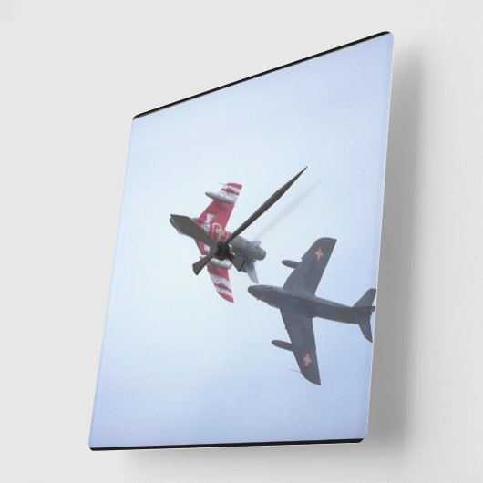 行商人のハンターF58の_Aviationの写真撮影II スクエア壁時計 (傾斜)