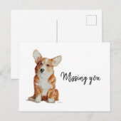 行方不明あなたのかわいく小さいコーギーからの郵便はがき ポストカード (正面/裏面)