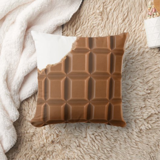 行方不明のかみ傷のチョコレート・バーの枕 クッション (ブランケット)