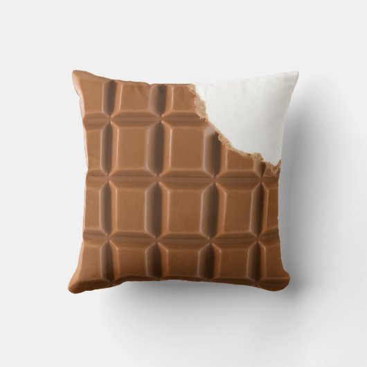 行方不明のかみ傷のチョコレート・バーの枕 クッション (裏面)