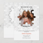 行方不明のピース フォト 養子縁組 招待状 (正面/裏面)