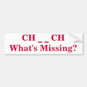 行方不明の教会バンパーステッカーはである何 バンパーステッカー (正面)