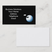 行方不明の部分との地球の形のパズル 名刺 (正面/裏面)