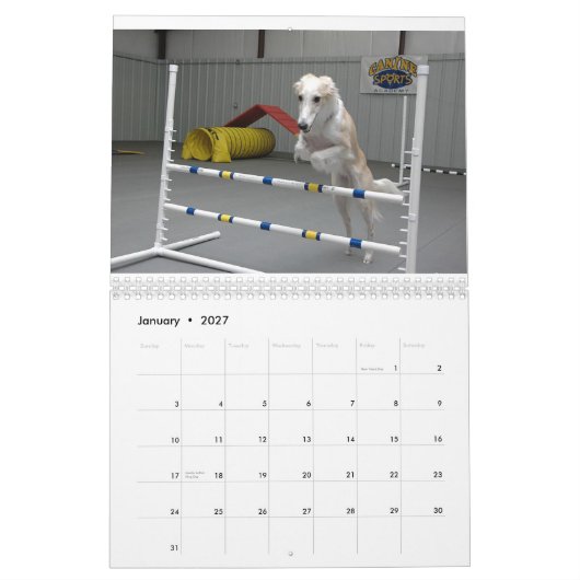 行為のカレンダーの2012絹のWindhounds カレンダー (1月 2027)
