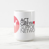 行為のグレイハウンドサポートネットワークのロゴのマグ コーヒーマグカップ (中央)