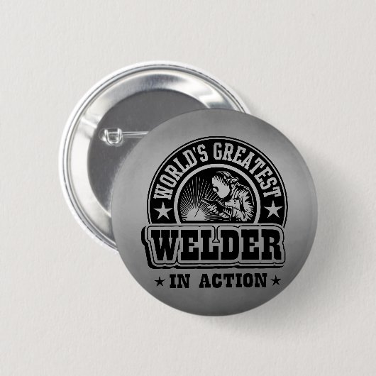 行為の世界で最も素晴らしい溶接工 缶バッジ (正面&裏面)