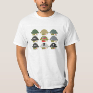 行為の人のイギリスのMkII Brodieのヘルメットアイコン Tシャツ