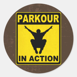 行為のSignboardのParkour ラウンドシール