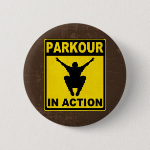 行為のSignboardのParkour 缶バッジ