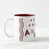 行為は心配を吸収します ツートーンマグカップ (左)