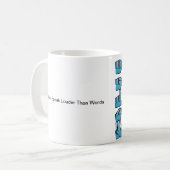 "行為より言い表わします"はASLのマグは大声で話します コーヒーマグカップ (正面左)