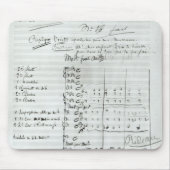 行為IIIの自筆のスコア マウスパッド (正面)