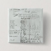 行為IIIの自筆のスコア 缶バッジ (正面)