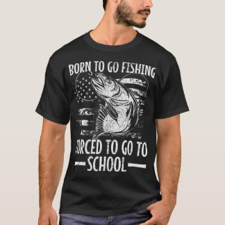 行生まれく魚釣りバスフィッシュフィッシャーマンボーイキッドおもしろい Tシャツ