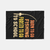 行生まれく魚釣り釣りおもしろい人の服 フリースブランケット (正面(横))