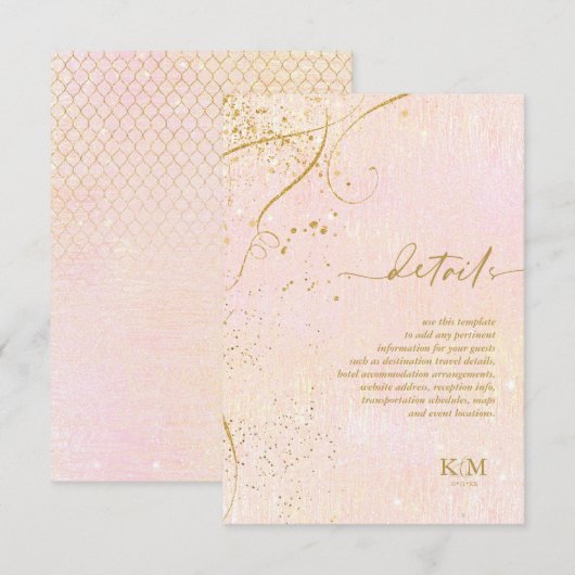 行素晴らし金ゴールド抽象芸術詳細赤面ID867 エンクロージャーカード (正面/裏面)