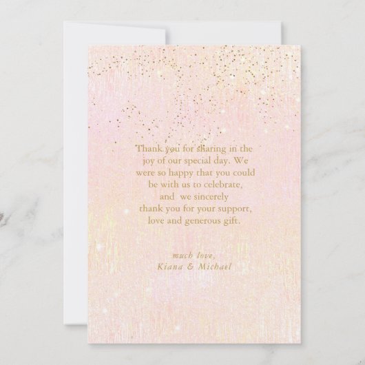 行素晴らし金ゴールド結婚抽象芸術感謝していのB ID867 サンキューカード (裏面)