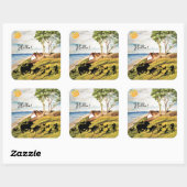 行軍の動物 スクエアシール (シート)