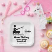 行退職した魚釣りミニマモダンリスト退職 ペーパープレート (パーティー)