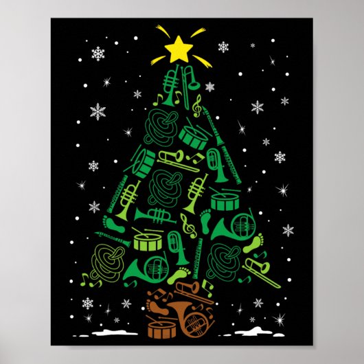 行進するNd楽器ファミリーマッチング クリスマスT ポスター (正面)