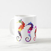 行進のタツノオトシゴ家族|の愛及び調和 コーヒーマグカップ (正面左)