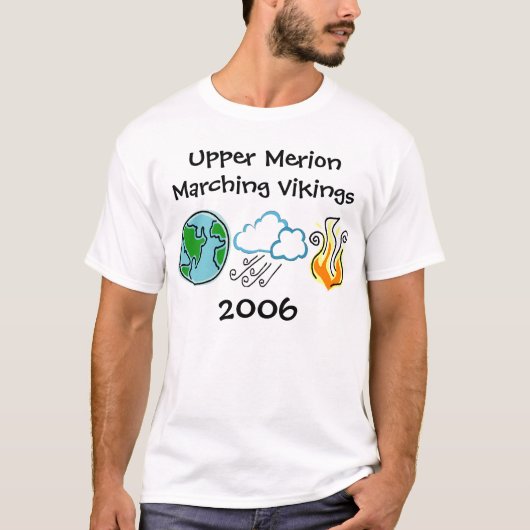 行進のバイキングの基本的なワイシャツ Tシャツ (正面)