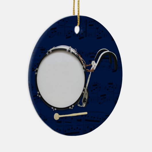 行進のバスドラム-あなたの色を選んで下さい セラミックオーナメント (右)