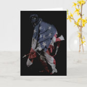 行進の兵士: 幸せな復員軍人の日 カード (黄色い花)