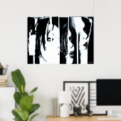 行間プリント ポスター (ホームオフィス)