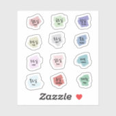 行頭文字の韓国語文字 シール (シート)