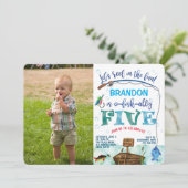 行魚釣り5th誕生日リトルフィッシャーマンフォト 招待状 (スタンド正面)