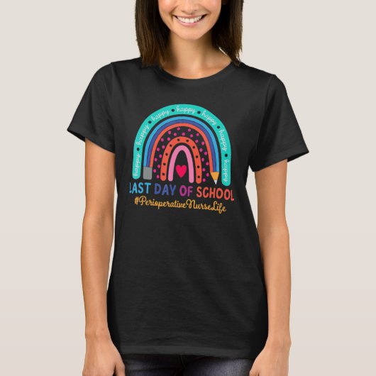 術中ナースハッピーラストデイスクールレインボー Tシャツ (正面)
