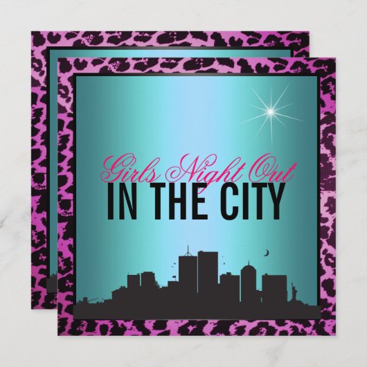 街で夜を明かす女の子たち 招待状 (正面/裏面)