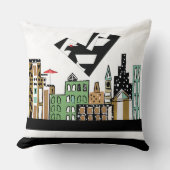 街で愛の鳥 クッション (正面)