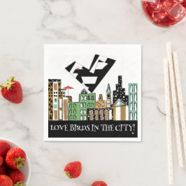 街で愛の鳥 スタンダードカクテルナプキン