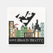 街で愛の鳥 スタンダードカクテルナプキン (正面)