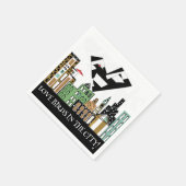 街で愛の鳥 スタンダードカクテルナプキン (角)