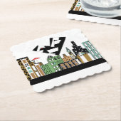 街で愛の鳥 ペーパーコースター (アングル)