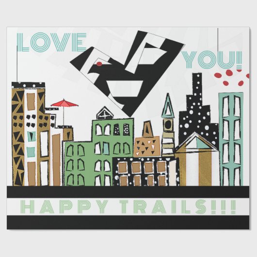 街で愛の鳥 ラッピングペーパー (フラット)