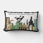 街で愛の鳥 ランバークッション (正面)