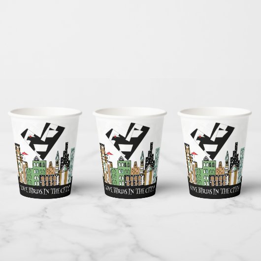街で愛の鳥 紙コップ (複数)